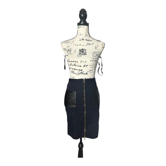 Club Monaco SZ 0 Nadine Pencil black zipper front skirt - Picture 1 of 6